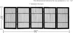 Pet Dog Gate Strong and Durable Freestanding Folding Acacia Hardwood Portable Wooden Fence Indoors or Outdoors by Urnporium (Black Pet Gate, 5 Panel 30" Tall)