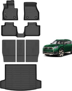 AIPOIL® Floor Mats & Cargo Liner Set for 2025-2026 Mini Countryman All Weather Protection TPE Anti-Slip Automotive Full Set Custom Car Mats Accessories - Black