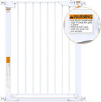 Cumbor 36" Extra Tall Baby Gate for Stairs, 29.7-54.2" Extra Wide Dog Gate for Doorways Hallways, Pressure Mounted Child Gate for Wide Opening, Auto Close Personal Safety for Babies and Pets, White