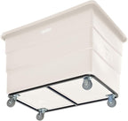 Global Industrial 20 Bushel Plastic Bulk Box Truck, Steel Chassis Base, 1200 lbs. Capacity, 4" Non-Maring Rubber Casters, White, 50-2/5"L x 34-3/5"W x 35-3/5"H