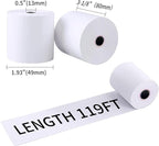 3-1/8" x 119' Thermal Receipt Paper, Pos Receipt Paper, Cash Register Rolls, Receipt Roll for 80mm Thermal POS Printer, 50 Rolls