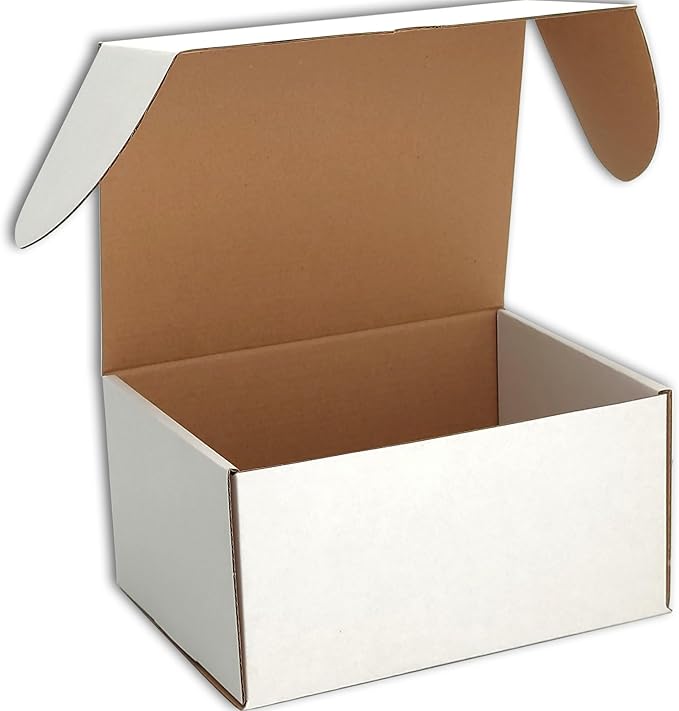 8x6x4 inches Small Shipping Boxes Set of 25 - White Mailer Corrugated Cardboard Boxes for Shipping Packaging Mailing Products