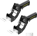 2 Pcs Rapid-Replace Packing Tape Dispenser Guns with Extra Blade, 2IN(50mm) Lightweight Ergonomic Industrial Handheld Heavy Duty Tape Cutter for Carton, Packaging and Box Sealing Black