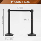 Stanchions with Retractable Belts, 6 Pieces Crowd Control Barrier, Stanchion Posts Set with 6.6 ft/2 m Retractable Belt Barrier Used for Theaters, Parties, Wedding, Exhibition