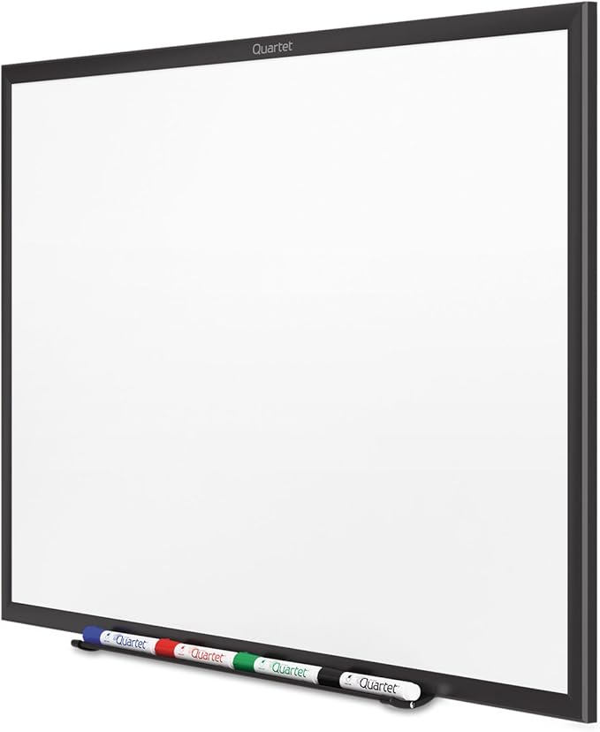 Quartet Magnetic Dry Erase White Board, 60"W x 36"H Whiteboard, Nano-Clean Surface Resists Ink Stains, Black Aluminum Frame (SM535B)
