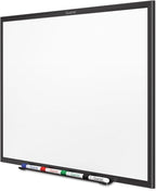 Quartet Magnetic Dry Erase White Board, 2' x 1-1/2 Whiteboard, Nano-Clean Surface Resists Ink Stains, Black Aluminum Frame (SM531B)