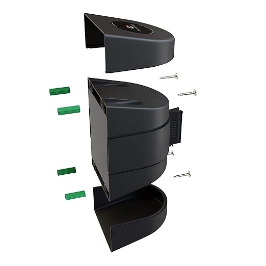 Crowd Control Warehouse - CCW Series WMB-220 Fixed Wall Mount Retractable Belt Barrier - 15 Foot, Authorized Access Only Belt with Black ABS Case, Crowd Control Barriers