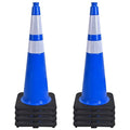 OrangeStar 36" Traffic Cones 8-Pack Blue Safety Cones with Reflective Collars, Heavy Duty Base for Construction, Parking Lot, Road Work, Flexible PVC, Indoor & Outdoor Use