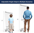 TSJ OFFICE Mobile Standing Whiteboard - 40 x 26 Inches Dry Erase Magnetic White Board with Stand Flipchart Easel Height Adjustable