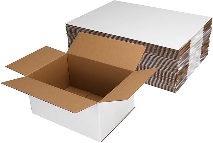 Hoikwo 10x7x5 Inches Small White Shipping Boxes Set of 40, Sturdy Cardboard Boxes for Small Business for Packaging Mailing