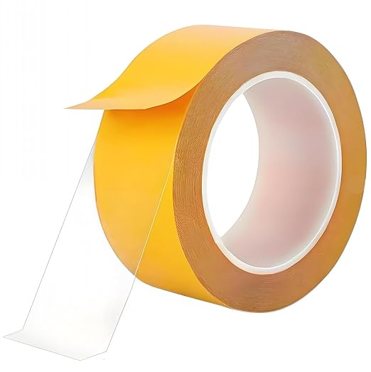 Ultra-Thin Clear Double Sided Tape Heavy Duty 2-Inch x 50 Feet Two Sides Strong Stick Mounting Adhesive Tape for Arts & Crafts, Fix Carpet, Women Clothes, Woodworking, Anti Cat Scratch, Sewing Project