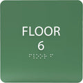 6" X6" Floor 6 Sign - ADA Compliant Tactile Graphics Grade 2 Braille Text Acrylic Wall Signs - Directional Assistance, Floor Number Safety Sign for Office, school Hospital, Apartment