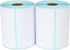 L LIKED 500 PCS 4"x6" Thermal Shipping Labels -250 Labels/Roll, White Perforated Strong Adhesive, Direct Thermal Labels, 2 Rolls