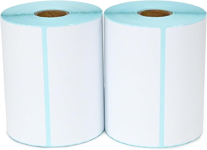 L LIKED 500 PCS 4"x6" Thermal Shipping Labels -250 Labels/Roll, White Perforated Strong Adhesive, Direct Thermal Labels, 2 Rolls
