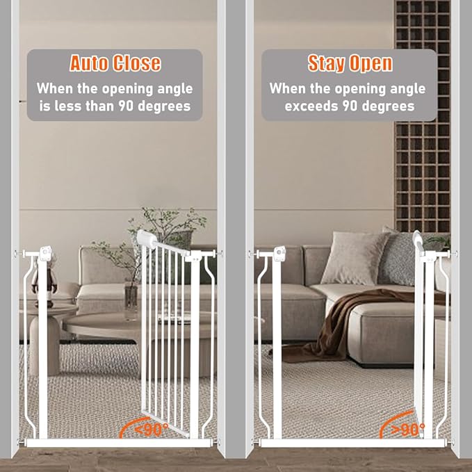 Fairy Baby Extra Wide Baby Gates 71.7-76.3 Inch, Auto Close Child Safety Gates for Stairs Banister Doorways Hallway,Indoor Safety Child Gates for Kids or Pets