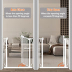 Fairy Baby Extra Wide Baby Gate for Doorways Auto Close Safety Gates for Bedroom, Fits 57.5 Inch to 62 Inch with Pressure Mounted Extention Kit, White