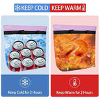 2Pk Insulated Reusable Tote Bag for Grocery Shopping for Women/Men, Pizza/Food Delivery Bag to Keep Food Cold/Hot for Professional Catering, Cooler bags for Travel/Beach/Picnic, Lavender