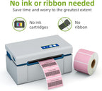 2.25" x 1.25" Pink Direct Thermal Labels, Replacement for Self-Adhesive Address Shipping Barcode Thermal Stickers, Compatible with Rollo & Zebra Thermal Label Printer(1 Roll, 1000 Labels)