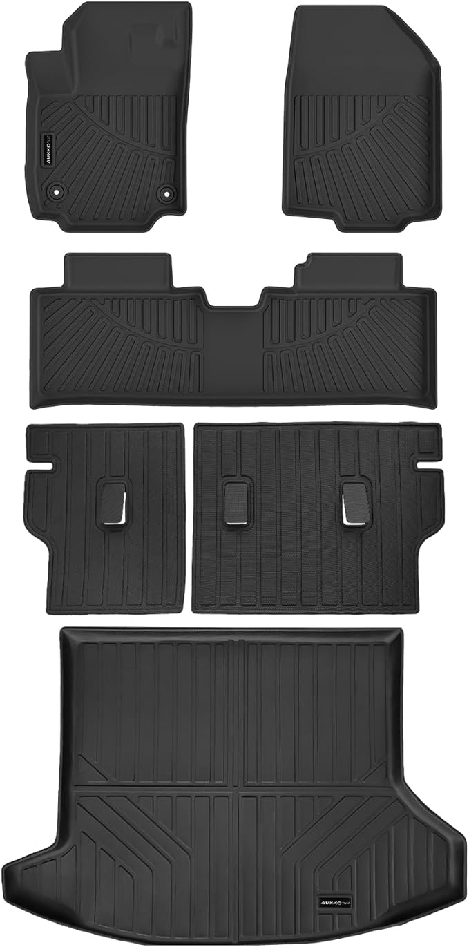 Auxko All Weather Floor Mats Cargo Mat Backrest Mat Fit for Chevrolet Equinox 2025 2026 & GMC Terrain 2025 2026 Gas (Not EV) TPE Rubber Liners Accessories Odorless All Season Car Floor Liner Black