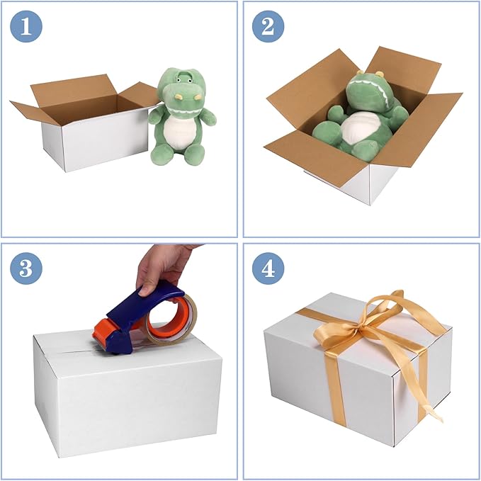 Hoikwo 10x7x5 Inches Small White Shipping Boxes Set of 40, Sturdy Cardboard Boxes for Small Business for Packaging Mailing