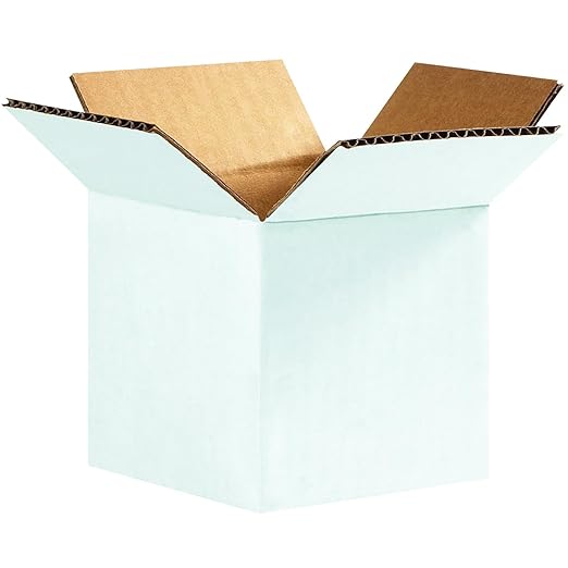 AVIDITI White Shipping Boxes 4"L x 4"W x 4"H (25 Pack) Small Medium Mailing Box for Small Business Packaging, Mailers, Gifts & Storage