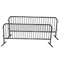 2 Pack 8.5 Ft Steel Crowd Control Heavy Duty Interlocking Steel Safety Barriers Barricade Fence Frame Guard for Events Road Traffic Control, Black