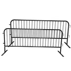 2 Pack 8.5 Ft Steel Crowd Control Heavy Duty Interlocking Steel Safety Barriers Barricade Fence Frame Guard for Events Road Traffic Control, Black