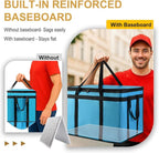 XXXL Insulated Food Delivery Bag - Reusable Thermal Cooler Grocery Bags for Catering & Delivery, Pizza Carrier for Events, Large Capacity Bag Keeps Food Hot/Cold for Shopping, Commercial (with Base)