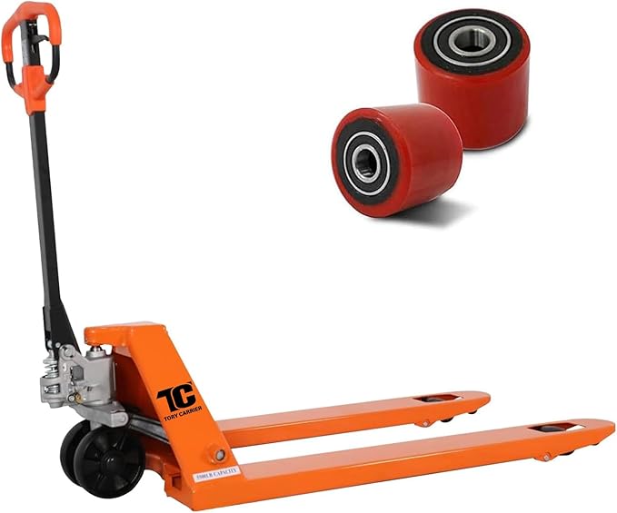 T Tory Carrier Pallet Jack, 5500 Lb. Capacity 21 x 48 Forks Mannual Pallet Truck, Hand Trucks with Replacement Load Wheels