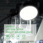 20W LED Work Light with Flexible Gooseneck, 2000 Lumens 6500K 110V US Plug, Screw Holder Base, LED Machine Lathe Light for Work Bench, Sewing Machine, Lathe Workbenches