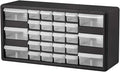 Akro-Mils 26-Drawer Plastic Drawer Storage Cabinet for Garage Organization, Bead Organizer, Building Bricks Storage, Teacher Toolbox, Makeup Organizer, 20" W x 6" D x 10" H, 10726 Black