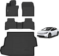 AIPOIL® Floor Mats & Cargo Liner Set for 2023-2025 2026 Toyota Prius & Prius Prime (PHEV) All Weather Protection Anti-Slip Automotive Floor Liners Full Set Automobile mats Accessories, Black