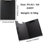 Clipboard Folder, 6 Pack A4 Foldable Clipboards File Folder Flip Writing Pad for Memo Form Document & School Office Work - Black