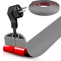 Floor Cord Cover Self Adhesive Cord Hider,10FT Cable Management, Extension Strip Protector for Wires, Prevent Cable Trips for Offices, Gyms, Exhibitions Cavity:0.3"(W) x 0.28"(H) Gray
