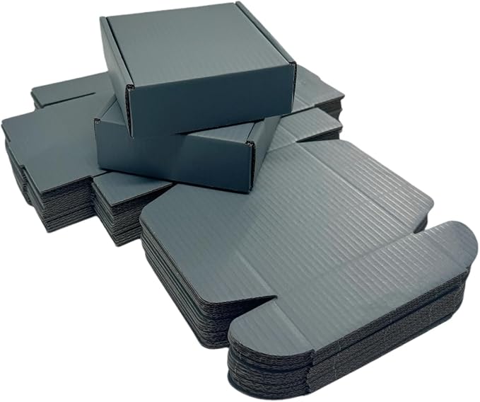 15 Pcs 6 x 6 x 2 inches Corrugated Cardboard Gift Boxes Recyclable Shipping Boxes for Mailing & Holidays, Wedding, Birthday, Gifts Packaging (Dark Gray, 6 x 6 x 2")