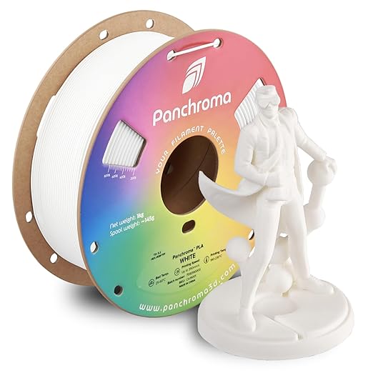 Panchroma PLA White 3D Printer Filament, 1.75mm, 1kg Spool, Easy to Print, High Speed Printing, Tangle Free, AMS Compatible, Perfect for Toys, Decor, Miniatures, Models & Cosplay
