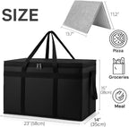 Bodaon Insulated Food Delivery Bag With Hard Bottom, XXXL Pizza Cooler Bags, Rideshare Delivery Bag, Grocery Shopping and Catering Thermal Cold/Hot Styrofoam Carrier for Travel/Car