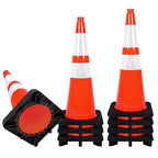Traffic Cones 28 inch Orange 8 Pack Heavy Duty Safety Cones with Reflective Collars Fit Parking Lot,Driveway Road Traffic Control Construction Cones