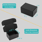 Mcfleet 6x4x3 Small Black Shipping Boxes - 24 Pack Corrugated Cardboard Mailing Box Packaging for Small Business - Tab Locking Literature Mailer Flat Empty Gift Packing Supplies