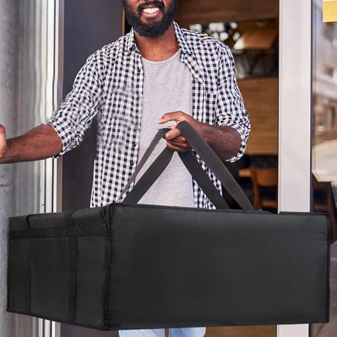 musbus Pizza Carrier Insulated Bags Large for Deliveries, Insulated Pizza Carrier Delivery Bag 20x20 Food Bag for Personal and Professional Use (Black)