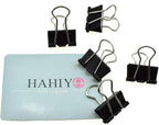 HAHIYO Binder Clips Paper Clamps Spring Steel Sturdy Small 0.75 inches Width 0.28 Inch Capacity No Sharp Edges Heavy Duty Tight Grip Reusable Black Metal Bright Finish for Home Office School 30 Pack