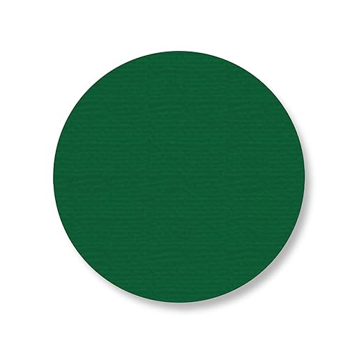 Mighty Line 2.7" Solid Dot Shaped Floor Marking Tape for Safety, Caution, Warning, Heavy-Duty, Peel and Stick, Adhesive Circle Spots, Industrial Quality, Green, Pack of 100