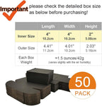 50 Pack 4x4x2'' Small Shipping Boxes, Corrugated Cardboard Mailers for Business, Black (CM442B)