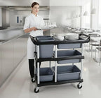 ZQZ-Store Storage Cart 3 Tier Heavy Duty Commercial Grade Utility Cart,Carts with Wheels,Multi-Function Mobile Shelving Unit Organizer for Hotel,Restaurant,Kitchen, Bedroom,Laundry Room