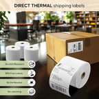 SL450 4x6 Shipping Label in 1 Roll (450 Pages per roll) Support Arkscan Label Printers, Compatible w/Zebra LP2844, Zp-450, Zp-500, Zp-505 and Other Brands, It's Designed for Direct Thermal, White.
