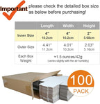 100 Pack 4x4x2'' Small Shipping Boxes, Corrugated Cardboard Mailers for Business, White (CM442-100)