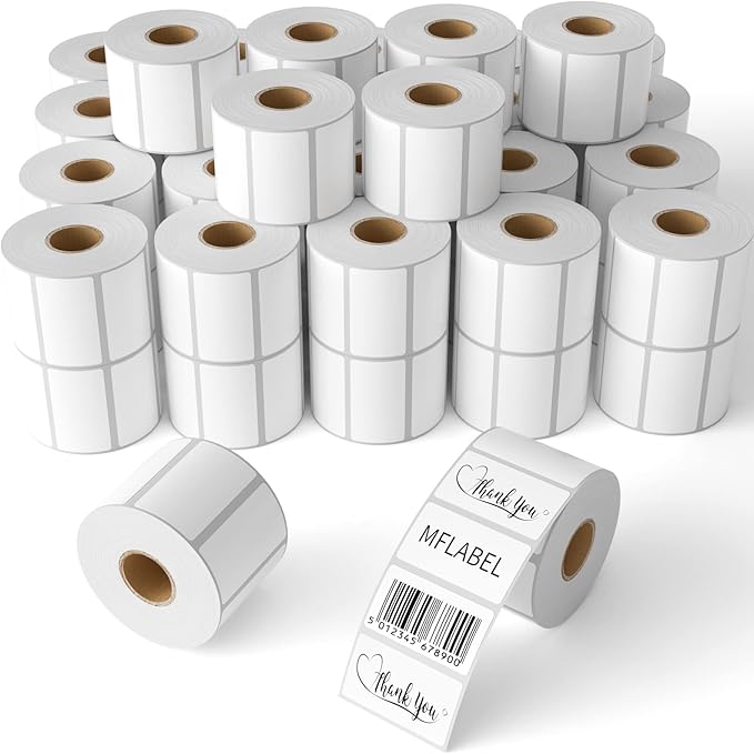 MFLABE 102 Rolls of 1000 2-1/4 x 1-1/4 Inch Direct Thermal Perforated Shipping Labels,SKU Labels