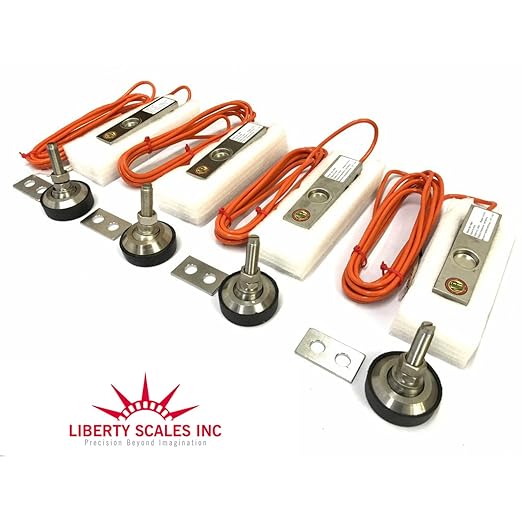 Liberty GX-1-4k lb NTEP (Small Envelope) Shear Beam Load Cell Sensors for Platform Floor Scale with Feet & Spacers | Alloy Steel