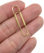 HAHIYO Paper Clips Sturdy 1.3 inches Length 180 Pack Paperclips Heavy Duty Tight Grip Rust Proof Reusable Metal Bright Gold for Home Office School