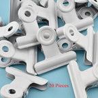HAHIYO 1.25inch White Bulldog Clips Metal File Hinge Binder Clips Clamps Save Space Strong Spring Jaws Rock Solid Grip Book Lay Flat Deburred Edge for Hang Photos Wall Grid Dog Food 20PCS